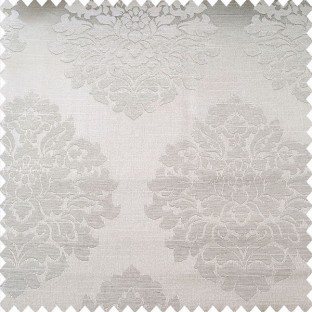 Grey color traditional damask designs texture finished surface swirls horizontal lines polyester main curtain